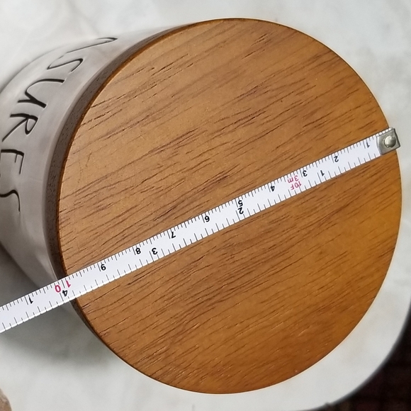 Rae Dunn Treasures wooden cellar canister wood lid bathroom - Picture 6 of 6